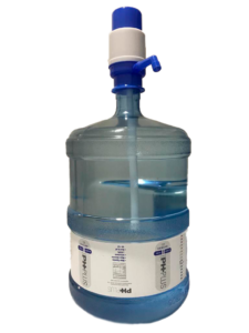 Botellón de agua alcalina PH PLUS y bomba manual
